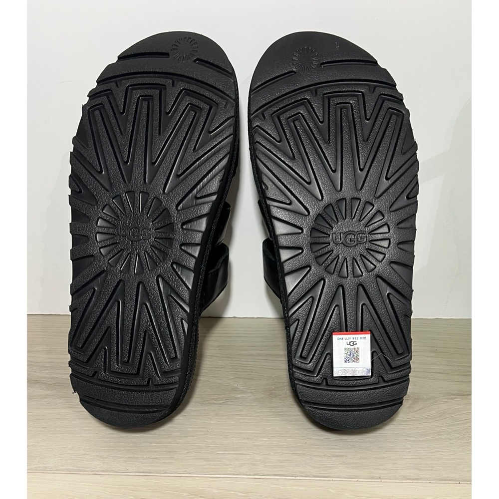 NEW UGG GOLDENSTAR HI SLIDE LEATHER BLACK PLATFORM SANDALS Sz 8 - Picture 10 of 10